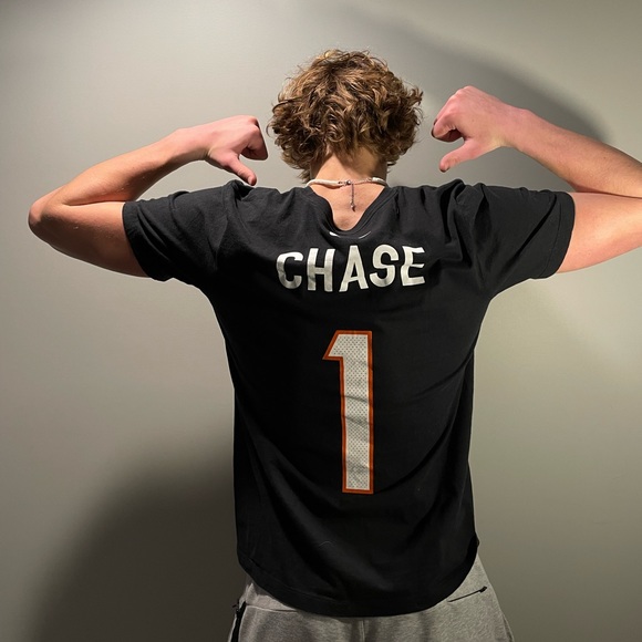 Nike Jamaar Chase T-Shirt Jersey Mens Cincinnati Bengals Shirt - Picture 2 of 3